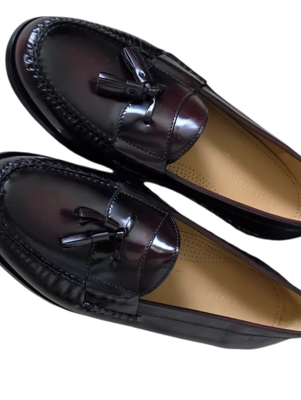 Cole Haan Pinch Tassel Loafers Burgundy Leather Men’s 12 EEE Wide 03507